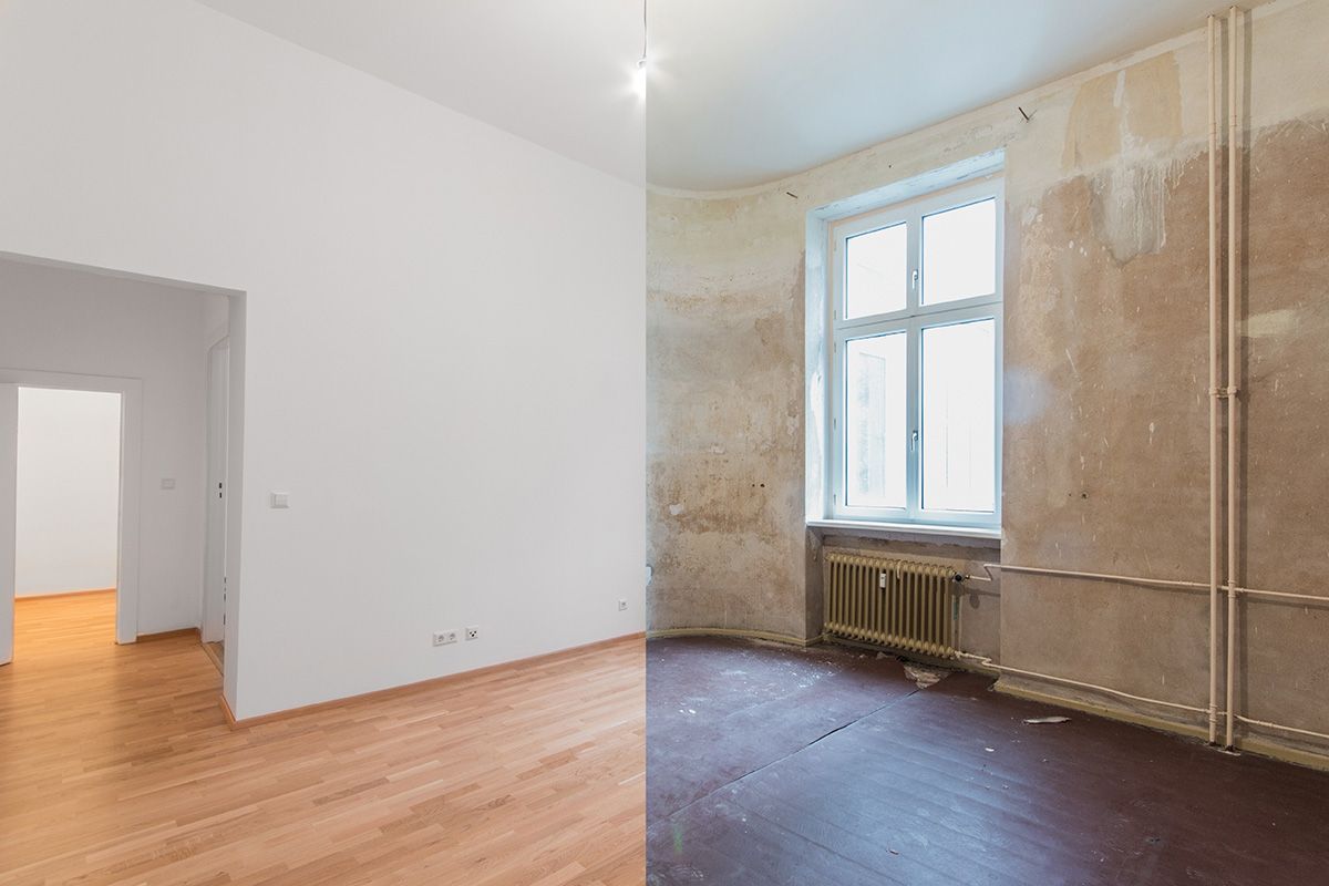 Vorher- Nachher Vergleich einer Wohnung